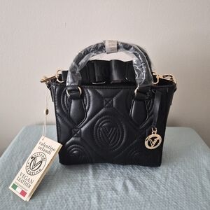 Valentino Orlandi Black Vegan Leather Handbag